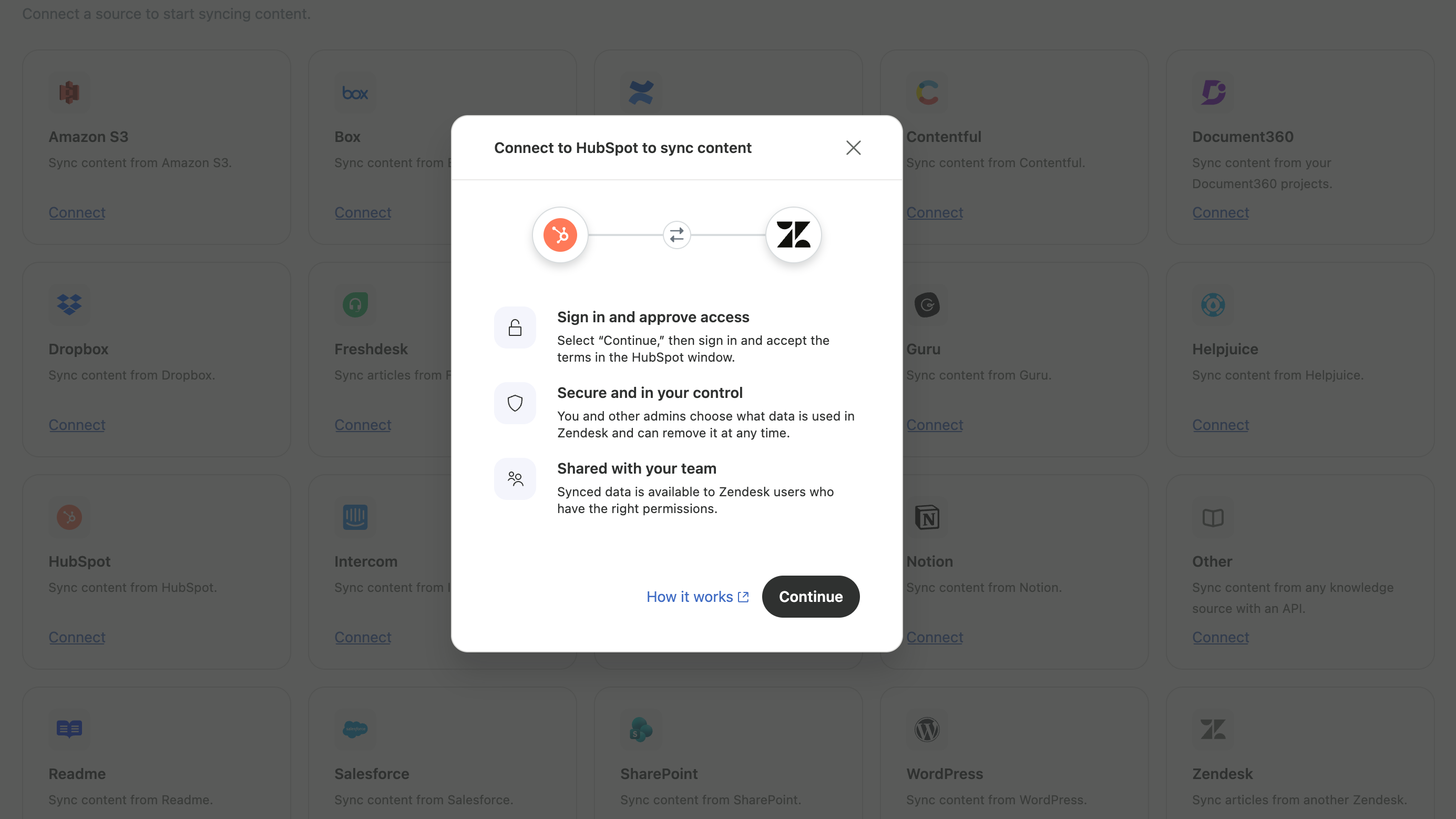 Connexion à Zendesk